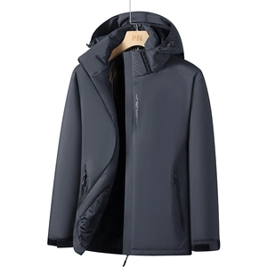 Mens Kapuzen Outdoorjacke Graphenwaerme Wasserdichte Windjacke Duenner Mantel Atmungsaktive Sportbekleidung
