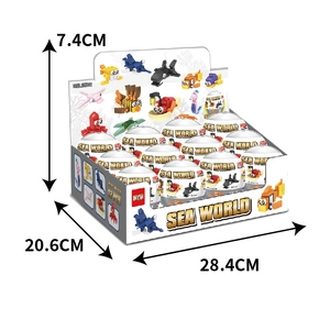 SEA WORLD 12-piece ocean animal building block blind box set in display packaging box