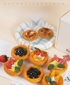 Macro-detail van PU kunstmatige fruit eierflapmodellen met realistische korst
