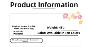 Seersucker Kosmetiktasche Produktdetails inklusive Polyester-Material und 45g Gewicht
