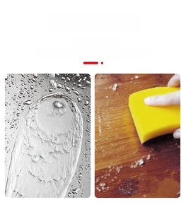 Hydrophobic surface of a non-slip cutting board showing water droplets vs wooden texture
