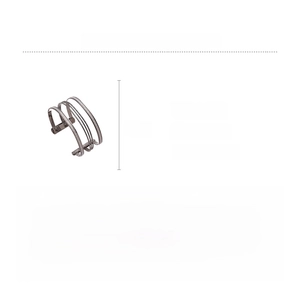 Detailed product specifications for multilayer geometric open bangle in iron grey finish