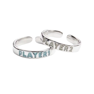 Luminous Couple Rings Player Theme Adjustable Open Ring Glow In The Dark Game Theme Alloy Jewelry