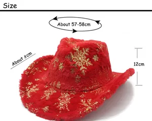Size chart for Christmas cowboy hat with head circumference 58cm and 8cm brim details