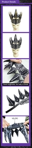 Details des verstellbaren Klettverschlusses und flexiblen Materials der Gothic-Krone