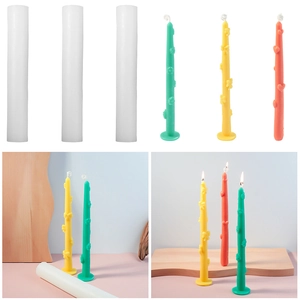 Molde Para Velas Cilíndrico Largo Silicona Relieve 3D Corazón Margarita Lazo Bricolaje Aromaterapia Manualidad