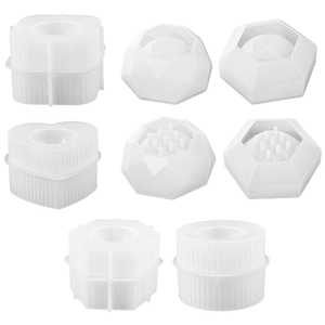 8-piece set of white translucent silicone molds for DIY resin stripe storage boxes