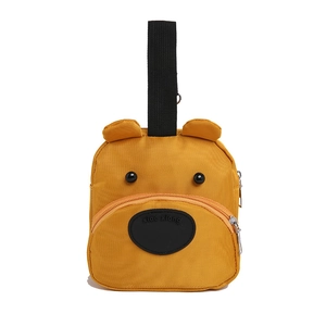 Bolso de mano de oso de dibujos animados amarillo jengibre de tela oxford con correa