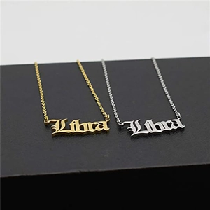 Minimalist titanium steel Libra constellation necklaces in gold and silver finishes