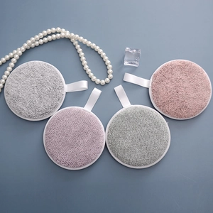 Reusable Makeup Remover Pads Bamboo Charcoal Fiber Microfiber Round Facial Cleaning Puffs Soft Washable Face Cleaning Tools