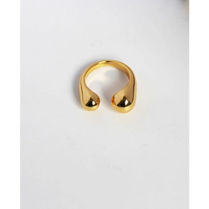 Minimalist 18K gold plated brass open ring with a sleek adjustable wrap-around design