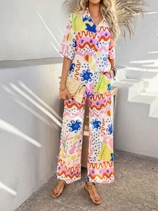 Close-up of bohemian set with abstract sun and star print for casual summer vacation