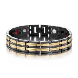 Titanium Stainless Steel Magnetic Therapy Bracelet Link Chain Men Fashion Geometric Jewelry