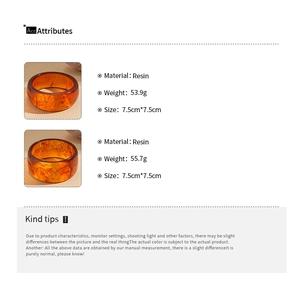 Detail specifications of resin marble texture bangles with weight and size parameters