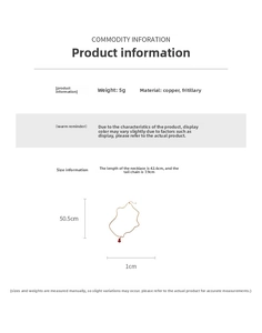 Detailed technical specifications for a gold-plated gourd pendant necklace with dimensions