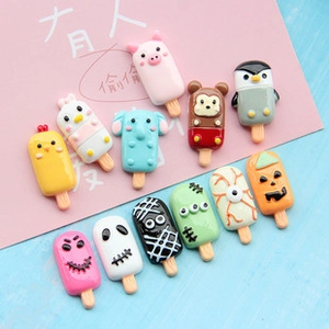 Macro shot of assorted resin animal and Halloween charms for DIY keychain making