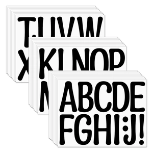 Lettres autocollantes en vinyle 4 pouces noir et blanc pour affiches et décor de classe