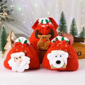 Three Christmas gift bags featuring 3D Santa, Reindeer and Polar Bear cartoon designs