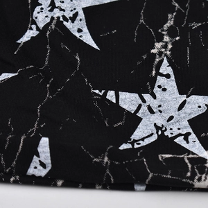 Bonnet en maille noire avec motif étoile blanche et craquelures pour hommes et femmes