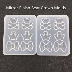 Geometrische Bär Krone Schleife Spiegel Silikonform Für DIY Kristall Epoxidharz Handwerk Aromatherapie Gips Dekor Backwerkzeug