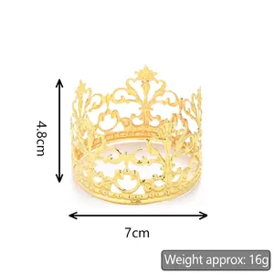 Golden alloy tiara dimensions showing 4.8cm height and 7cm diameter base