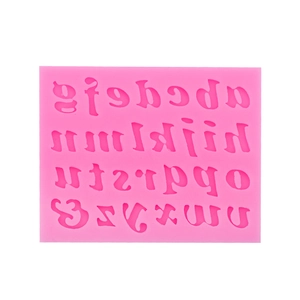 3-piece pink silicone letter mold set for fondant and chocolate cake baking decoration
