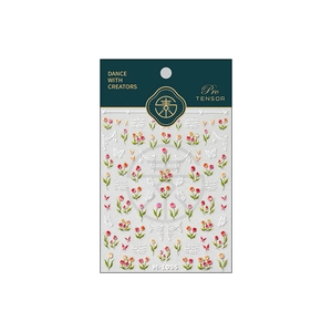 Self-adhesive 3D tulip nail art stickers with embossed flowers and butterflies M-1006