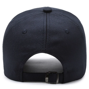 Classic dark navy business sport baseball cap with adjustable metal back buckle strap