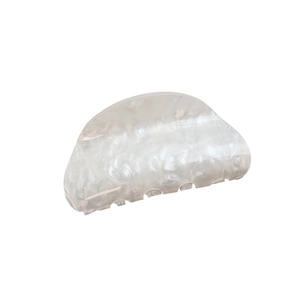 Acrylic hair claw clip with elegant white marble pattern for professional styling
