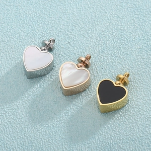 Heart Shape Cremation Urn Pendant Stainless Steel Shell Artificial Pearl Inlay Memorial Ash Holder Jewelry For Necklace