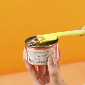 Food grade silicone pet food can opener and spoon tool for easy pulling and sealing