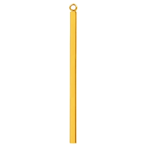 Minimalist gold rectangular bar pendant in 304 stainless steel with a metallic polished finish