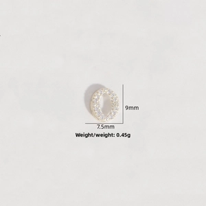 Macro view of 9mm S925 silver alphabet pendant with micro-paved cubic zirconia