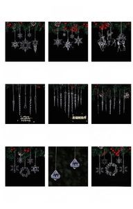 Grille de décorations de Noël en acrylique cristal incluant des flocons et des rennes