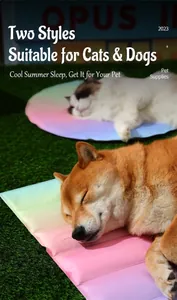 Alfombrilla de gel refrescante para mascotas en formas redonda y rectangular arcoíris