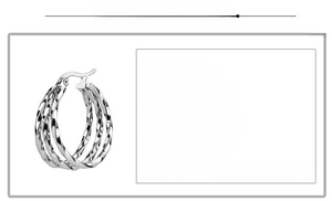 Detail view of twisted hoop earrings showing vacuum plating and size specifications