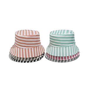 Chapeau Bob Rayé À La Mode Polyester Protection Solaire Été Plage Voyage Extérieur Accessoire Décontracté Femmes Hommes