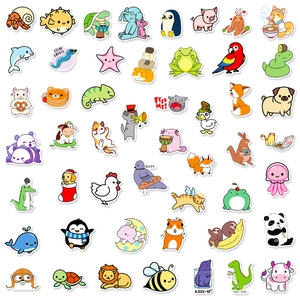 Collection of cute cartoon animal stickers featuring panda, dinosaur and corgi for kids