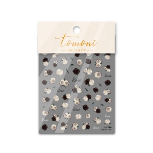 5D embossed nail art stickers featuring elegant black and white roses and swan patterns