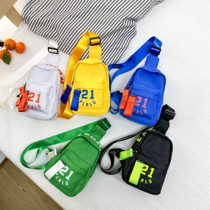 Sac De Poitrine Bandoulière Pour Enfants Nylon Imprimé Lettres Sangle Réglable Mode Pour Garçons Filles