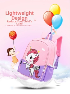 Lightweight pink unicorn backpack with breathable mesh pockets and padded shoulder straps