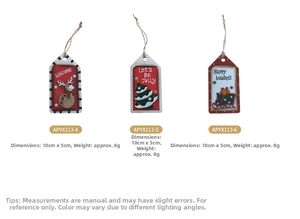 Lot de 3 ornements de Noël nordiques en bois peint avec cordes en jute de 10x5cm