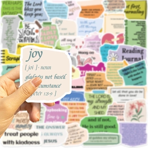 50pcs waterproof inspirational word stickers for laptop guitar and luggage decoration