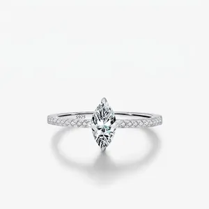 Marquise Moissanite Ring 925 Sterling Silver VVS1 D Color Sparkling Luxury Elegant Jewelry For Women Engagement