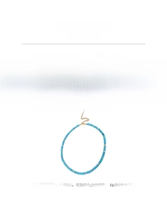 Detail of blue Shoushan stone necklace with 46.7cm length and metal extender chain