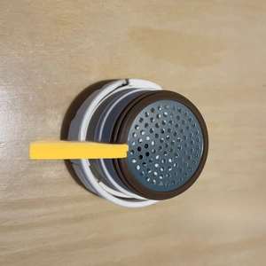 Detail of 304 stainless steel tea filter with removable mesh and silicone seal