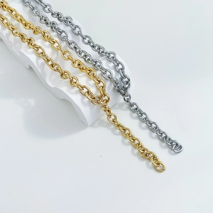 Collane a catena grossa minimaliste in oro e argento in acciaio inossidabile per uomo