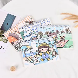 Thickened double-sided release paper notebooks with cute cartoon spiral-bound covers
