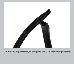 Detail of curved non-slip tactical goggle temples for secure and comfortable fit