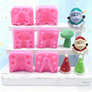 Christmas Silicone Cake Molds Santa Claus Mushroom Hat Shape Chocolate Fondant DIY Baking Tool Holiday Kitchenware